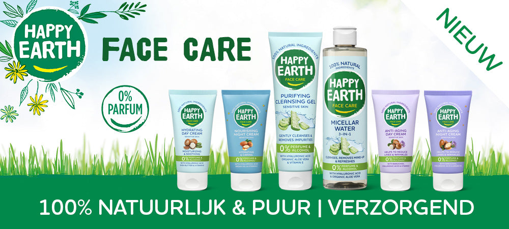 Ontdek de nieuwe pure gezichtsverzorgingslijn van Happy Earth