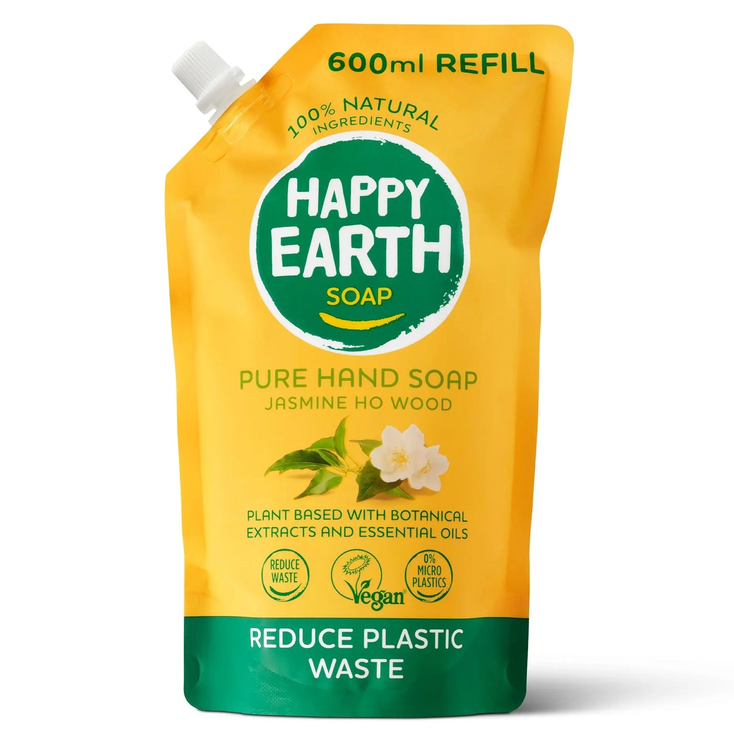 Handzeep Navulverpakking Jasmine Ho Wood Happy Earth