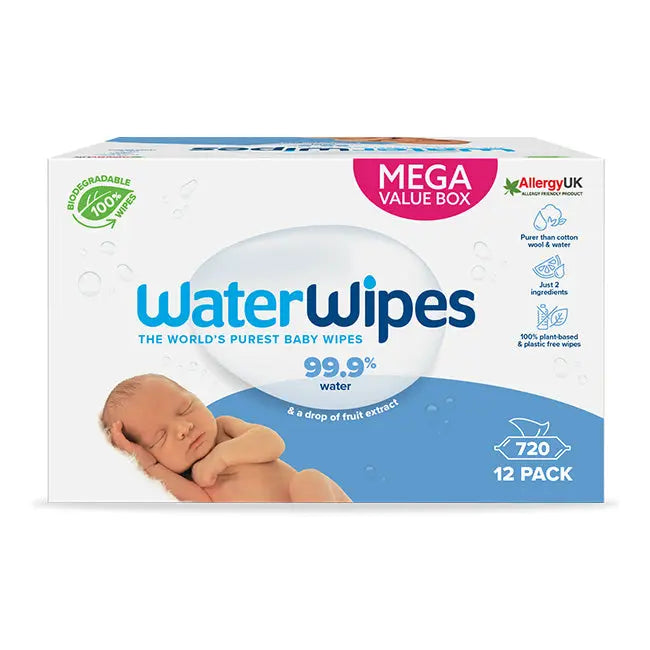 WaterWipes Billendoekjes 12x60 Voordeeldoos - 720 Doekjes Happy Earth